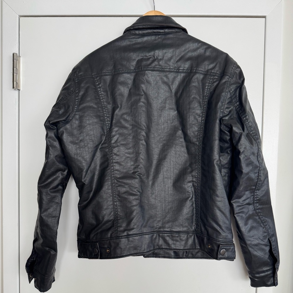 John Varvatos faux leather and sherpa jacket size M - Picture 6 of 6